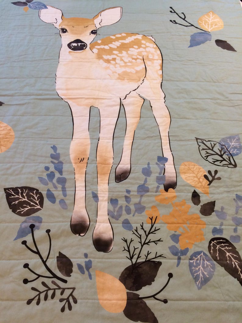 Deer Baby Quilt Fawn Crib Quilt Toddler Bedding Buck Etsy