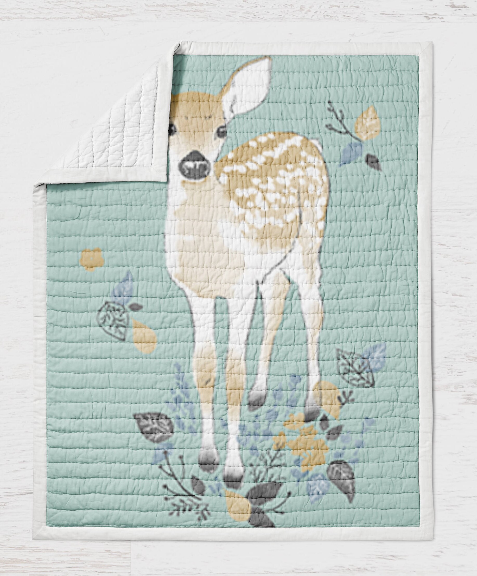 Deer Baby Quilt Fawn Crib Quilt Toddler Bedding Buck Etsy