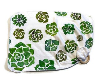 Cactus Baby Lovey - Desert Rose Succulent Lovie Blanket - Green floral Cacti Newborn Receiving Blanket- Infant Blanket Girls Baby teether