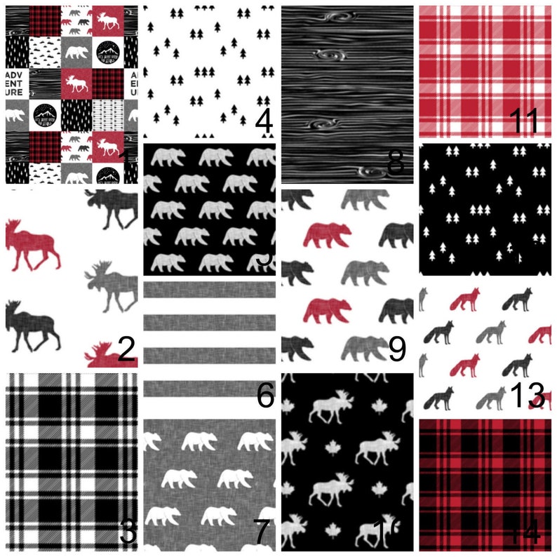 boppy cover red black plaid rustic bear crib skirt arrows fitted crib sheet Woodland Baby Bedding crib bumper moose changing pad cover