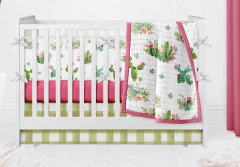 Crib Bedding Set Cactus Skull Change Pad Girl Floral Fitted Etsy