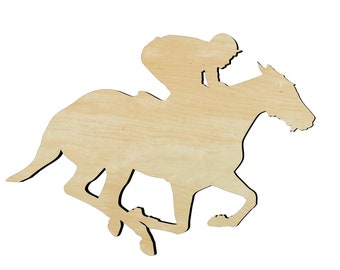 Horse Jockey  -Multiple Sizes-Cutouts Wood Craft Supply-Sanded