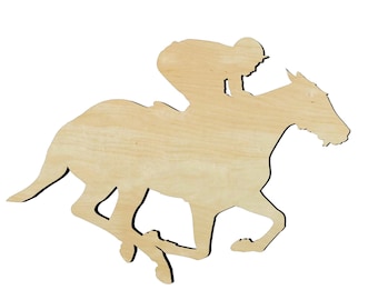 Horse Jockey  -Multiple Sizes-Cutouts Wood Craft Supply-Sanded