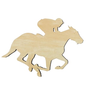 Horse Jockey  -Multiple Sizes-Cutouts Wood Craft Supply-Sanded
