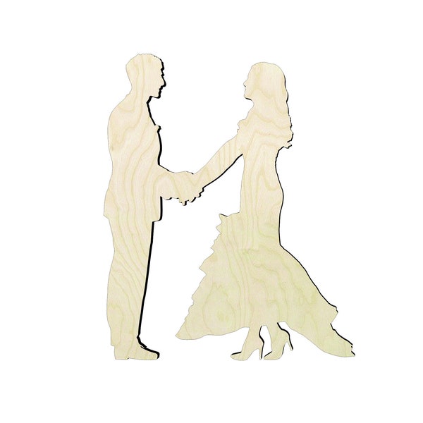 Bride and Groom -Multiple Sizes-Cutouts Wood Craft Supply-Sanded -