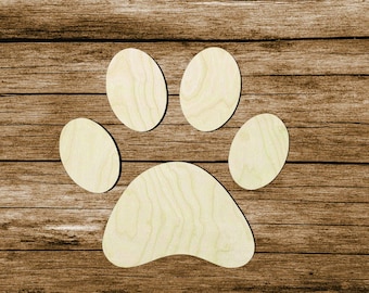 Dog Paw -Multiple Sizes- Cutouts #2 Wood Craft Supply-Sanded or unsanded