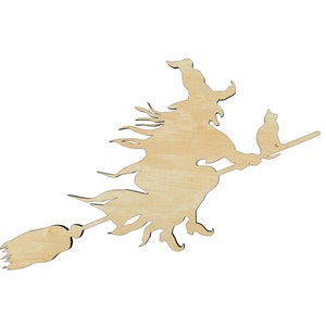 Witch broomstick -Multiple Sizes- Cutouts Wood Craft Supply-Sanded or unsanded - Halloween art project