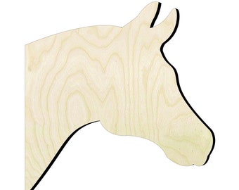 Horse Head -Multiple Sizes- Cutouts Wood Craft Supply-Sanded