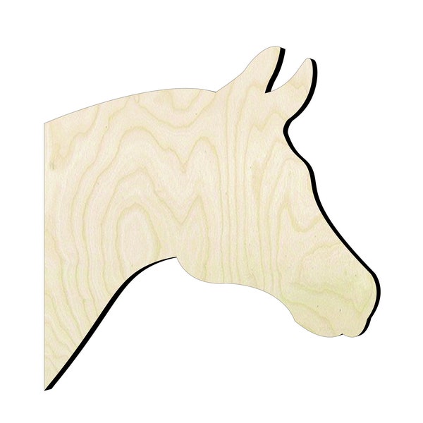 Horse Head -Multiple Sizes- Cutouts Wood Craft Supply-Sanded