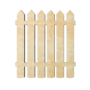 Fence -Multiple Sizes-Cutouts Wood Craft Supply-Sanded or unsanded - Picket fence