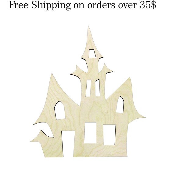 Haunted house  -Multiple Sizes-Cutouts Wood Craft Supply-Sanded