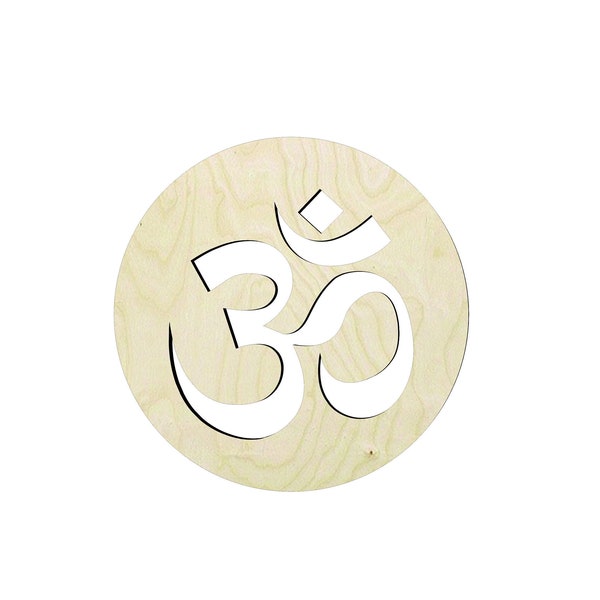 OM Symbol -Multiple Sizes- Cut Outs Wood Craft Supply-Sanded or unsanded, Aum Om Namaste cutout