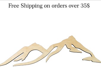 2"- 24" Mountain Cutouts Wood Craft Supply-Sanded -