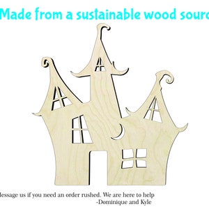 Haunted house  -Multiple Sizes-Cutouts Wood Craft Supply-Sanded