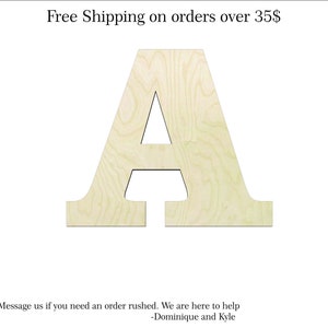 Letters of your choice -Multiple Sizes-  Cutouts Wood Craft Supply-Sanded- Large letter cutouts