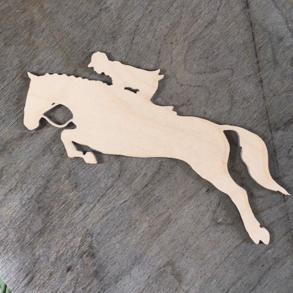 Horse Jumping -Multiple Sizes- Cutouts Wood Craft Supply-Sanded