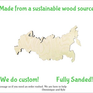 Russia -Multiple Sizes-Cutouts Wood Craft Supply-Sanded on both sides