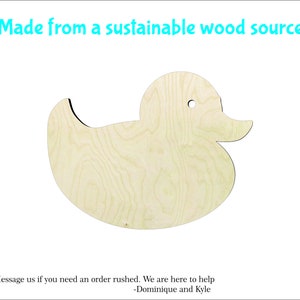 Duckling, rubber ducky -Multiple Sizes- wood cutouts Craft Supply-Sanded - Rubber ducky
