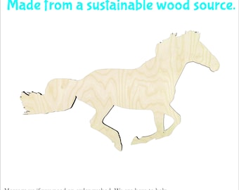 Horse Galloping Wood cutout Craft Supply-Sanded - #2