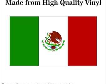 Mexican Flag -  Flag of Mexico -Multiple Sizes-Laptop sticker - indoor-Outdoor Vinyl - Car Decal