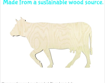 Cow -Multiple Sizes- Wood cutout Craft Supply-Sanded - #3