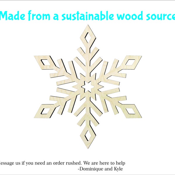 4"- 20"  DIY Snowflake  Wood cutout Craft Supply-Sanded -#2 Diy Ornament.