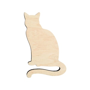 Cat -Multiple Sizes- Wood  Cut Outs ,Wood Craft Supply-Sanded