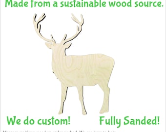 Deer -Multiple Sizes-Cutouts Wood Craft Supply-Sanded on both sides