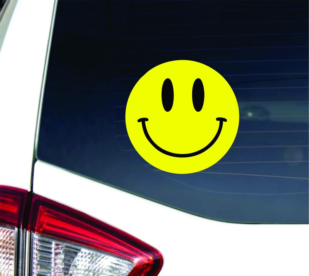 Smiley Face Decal, Smiley Face Car Decal, Smiley Car Sticker, Smile ...