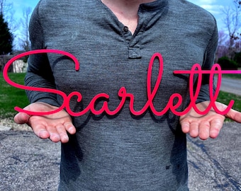 Custom Name Sign: Laser Cut Birch, 37 Fonts, Nursery Decor