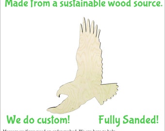 Eagle  -Multiple Sizes-Cutouts Wood Craft Supply-Sanded #3