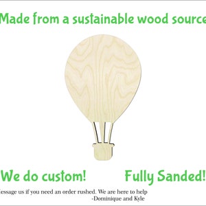 Hot Air Balloon -Multiple Sizes- Cut outs Wood Craft Supply-Sanded or unsanded