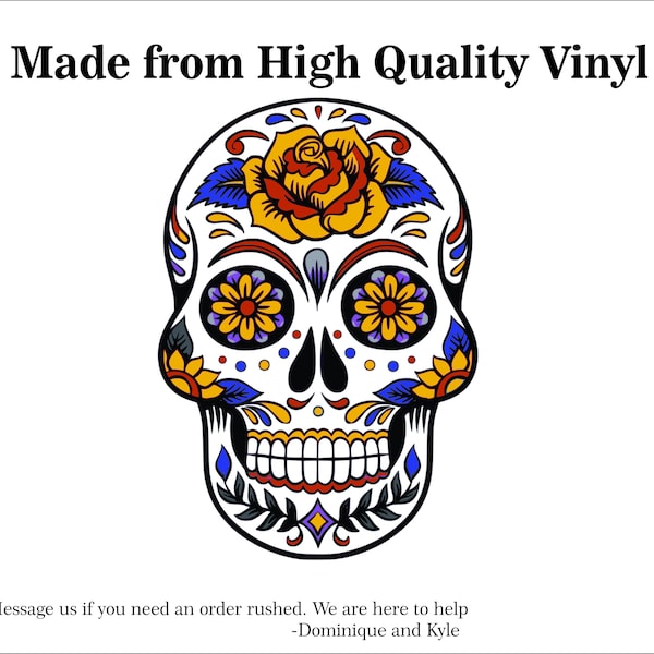 Skull Day of the dead -Multiple Sizes- Decal- Laptop sticker - Outdoor Vinyl - Car Decal