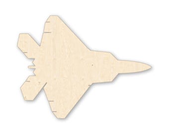 Stealth Fighter Jet Wood Cutout, Baltic Birch F-22 F-35 Silhouette Wall Decor