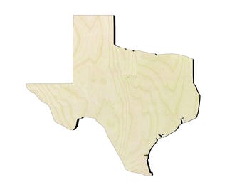 Texas -Multiple Sizes-Cut Outs Wood Craft Supply-Sanded or unsanded