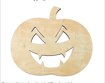 Scary pumpkin  -Multiple Sizes-wood #2 Cutouts Craft Supply-Sanded - jack- o'-lantern