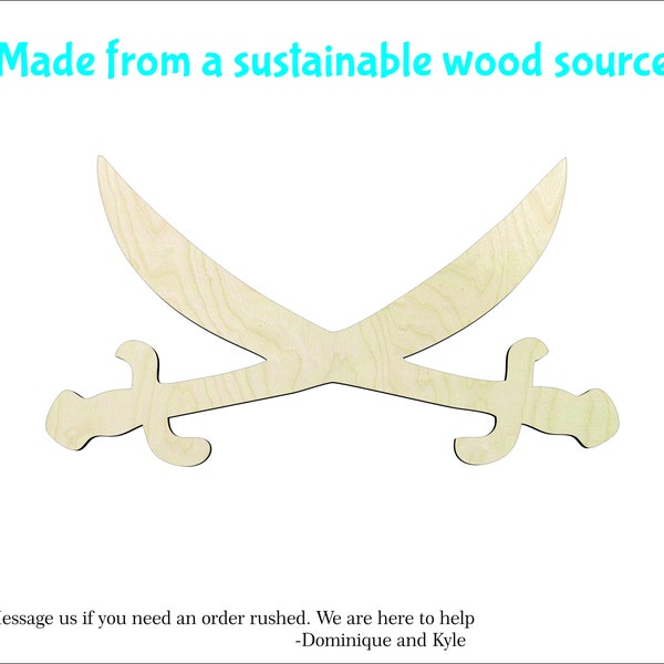 2"- 20" Pirate Swords wood cutouts Craft Supply-Sanded