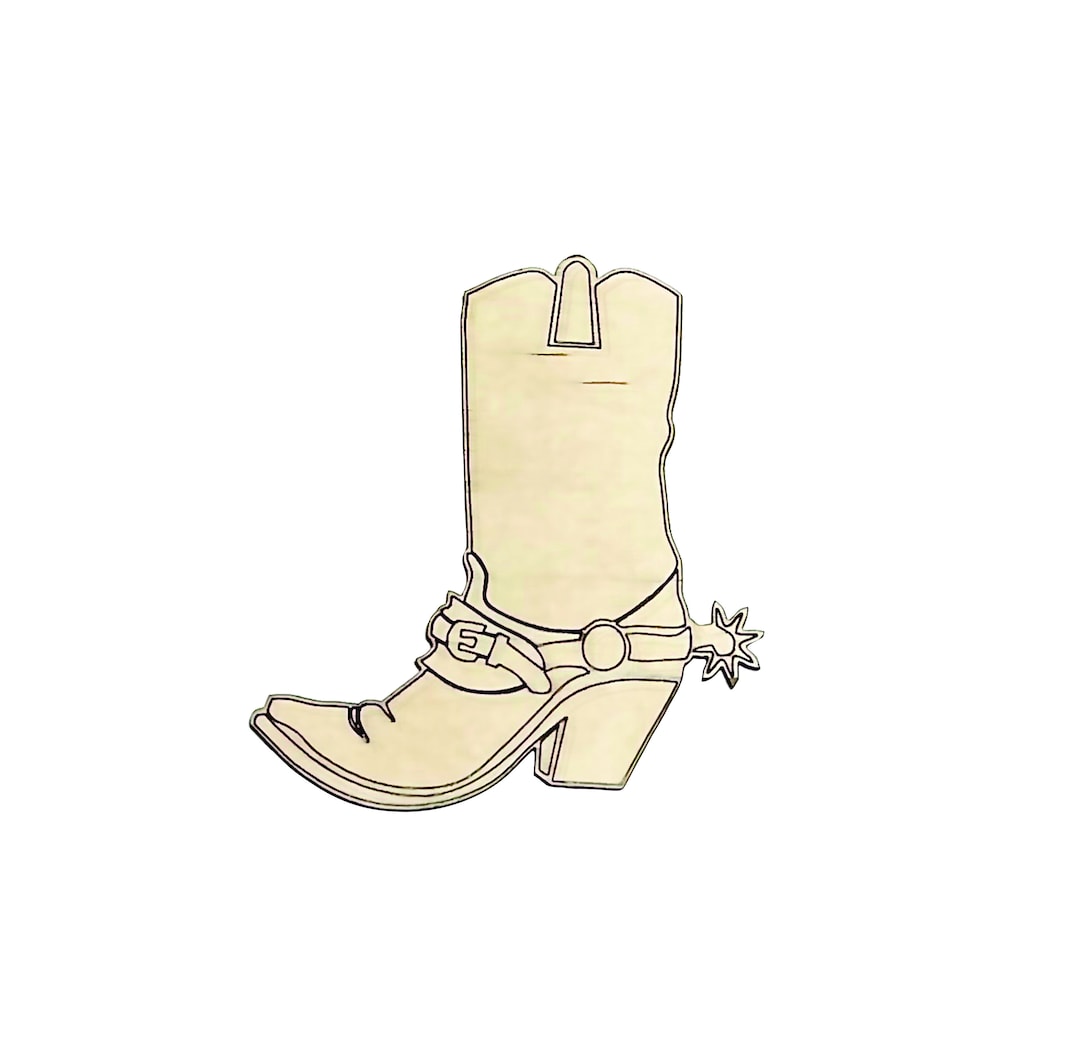Cowboy Boot Cutout, Cowboy Boot Shape, Western Boot Wood Cutout, Cowboy