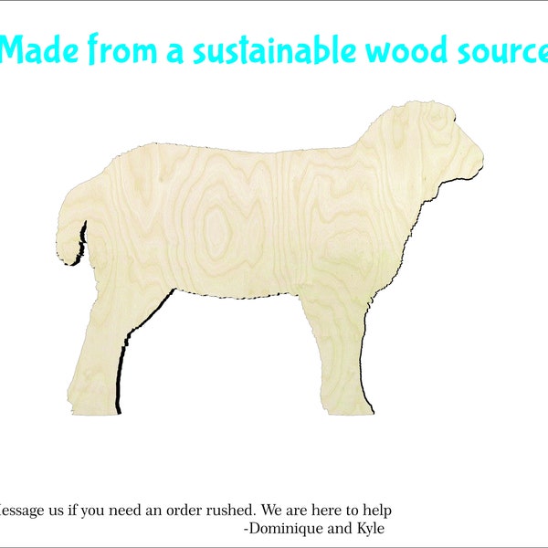 Lamb -Multiple Sizes- Wood cutout Craft Supply-Sanded - #2 Sheep cutout