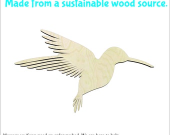 Hummingbird  -Multiple Sizes-Wood cutout Craft Supply-Sanded-