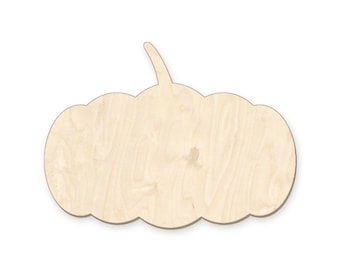 Unfinished Wood Pumpkin Cutout, Farmhouse Fall Door Hanger Blank, Ready to Paint Craft Shape