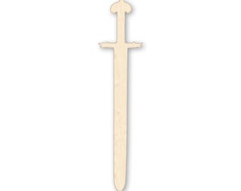 Medieval Sword Wood Cutout – Laser Cut Birch Knight Sword Silhouette