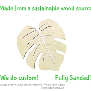 Monstera Leaf  -Multiple Sizes-Cutouts Wood Craft Supply-Sanded #3