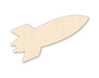 Laser Cut Rocket Ship Wood Cutout, Baltic Birch Space Nursery Decor, DIY Craft Blank