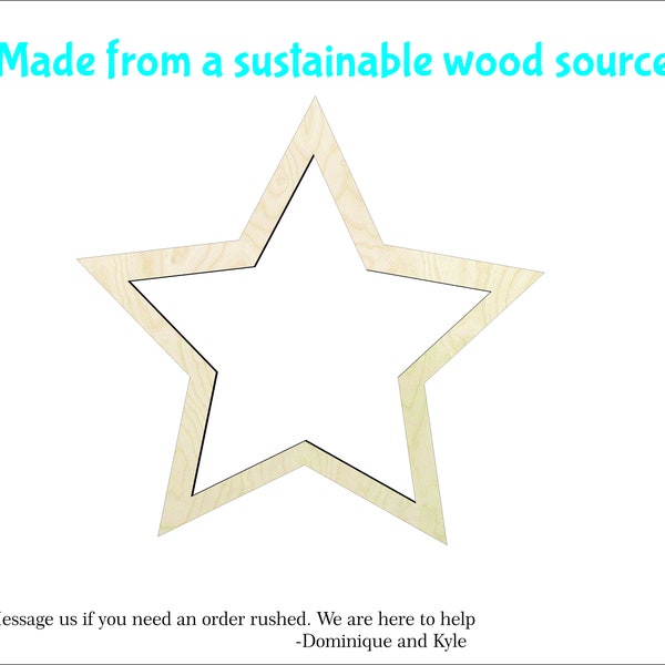 Star  -Multiple Sizes-Wood cutout Craft Supply-Sanded -