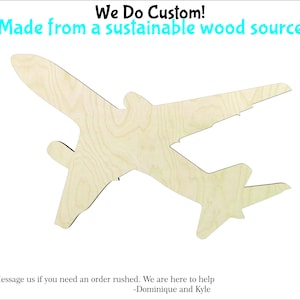Passenger Plane  -Multiple Sizes-Wood cutout Craft Supply-Sanded -