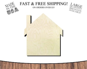 Baltic Birch Wood House Cutout, DIY Craft Supply (2-20 inch)