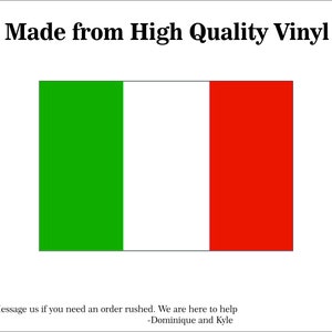 Italian Flag  -Multiple Sizes-Car Decal - Laptop sticker - Outdoor Vinyl -Indoor Vinyl