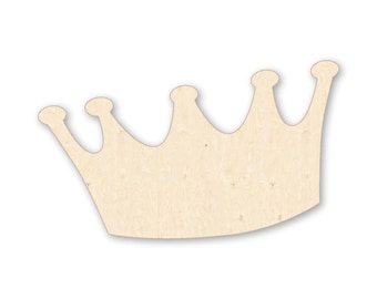 Baltic Birch Crown Wood Cutout, Laser Cut Royal Tiara Craft Blank