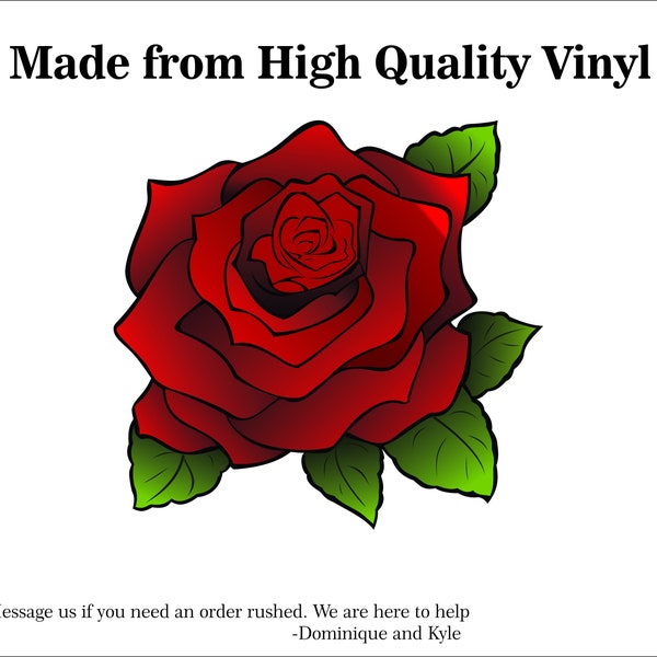 Rose Decal -Multiple Sizes- Laptop sticker - Outdoor Vinyl - Car Decal